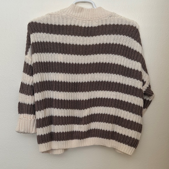 Sonoma Brown and Cream Striped Cardigan - Picture 2 of 5